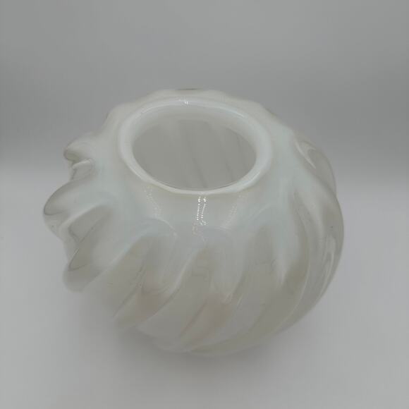 Vintage Glass 12" Vase by Larry Laslo Opalescent Italian Art Swirl Glass Vase - Picture 7 of 10